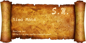 Simó Máté névjegykártya