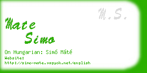 mate simo business card