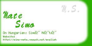 mate simo business card